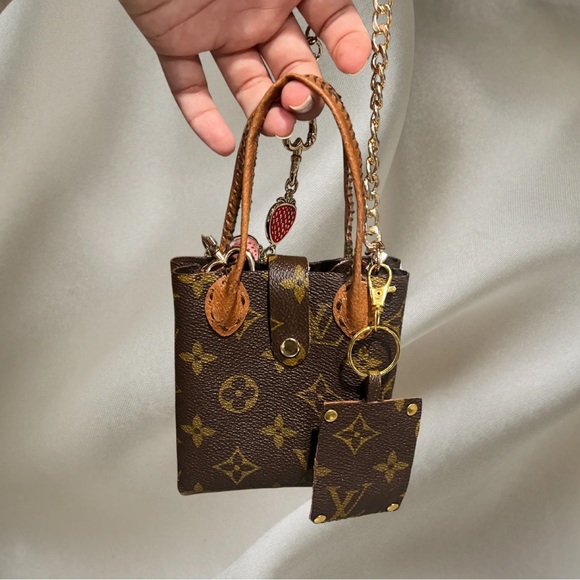 🤎 Micro Mini handmade Louis Vuitton Monogram Tote with non-brand chain 🤎 - Picture 3 of 15